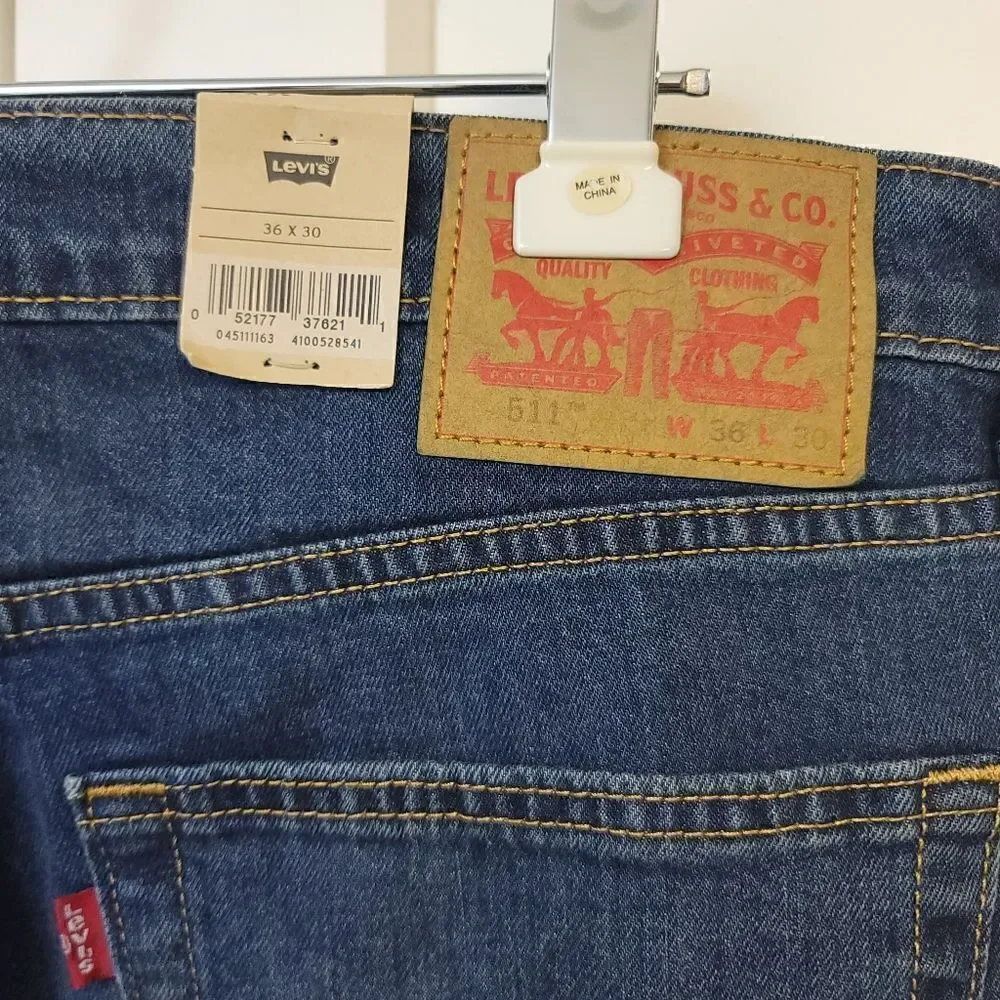 Levis mens 511 slim fit stretch jeans, 36x30